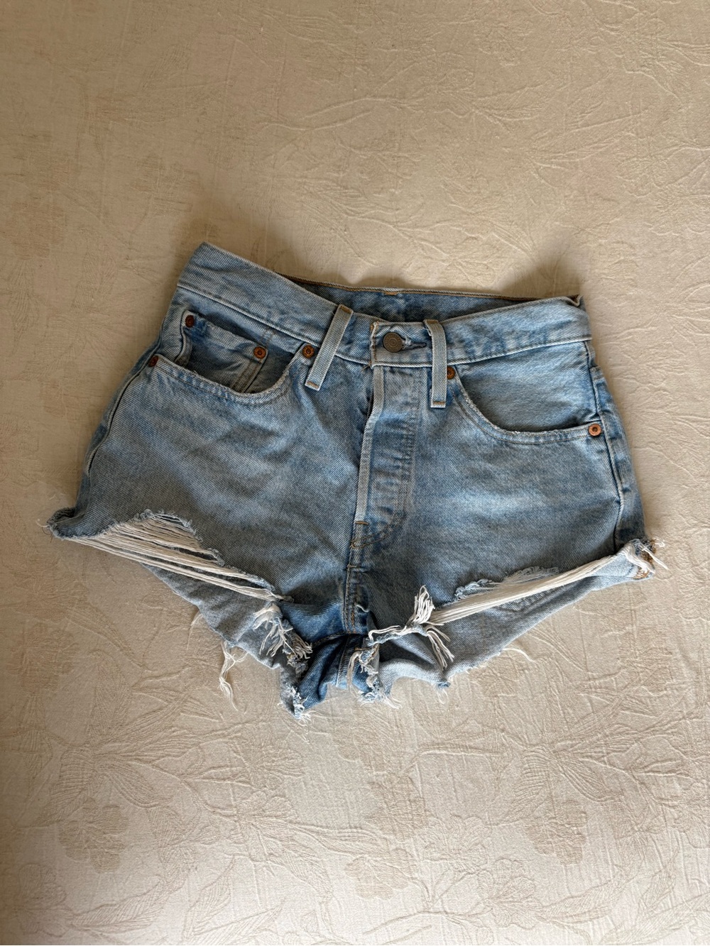 Levi's 501 Distressed Cutoff Denim Shorts